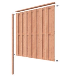 Schutting Volgpakket Tuinscherm Douglas Ca. 1,9 Meter Lang -Buiten Tuin 123 1452