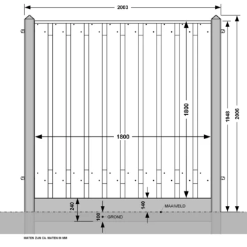 Houtbetonschutting Antraciet Douglas per meter Houtbetonschutting Antraciet Douglas Per Meter -Buiten Tuin 123 1480