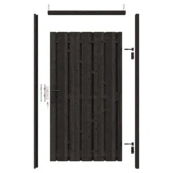 Poortpakket Antraciet Op Metalen Frame 3 Poortpakket Antraciet Op Metalen Frame -Buiten Tuin 123 2149