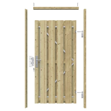 Poortpakket grenen hout op metalen frame Poortpakket Grenen Hout Op Metalen Frame -Buiten Tuin 123 2161