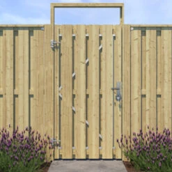 Poortpakket Grenen Hout Op Metalen Frame 6 Poortpakket Grenen Hout Op Metalen Frame -Buiten Tuin 123 2164