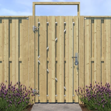 Poortpakket grenen hout op metalen frame Poortpakket Grenen Hout Op Metalen Frame -Buiten Tuin 123 2164