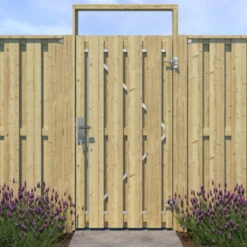 Poortpakket Grenen Hout Op Metalen Frame 7 Poortpakket Grenen Hout Op Metalen Frame -Buiten Tuin 123 2165