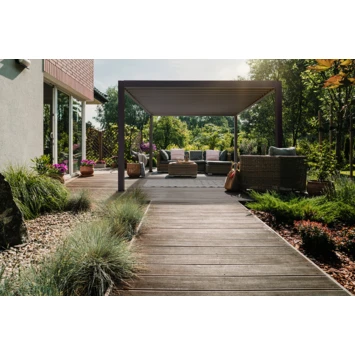 Pergola Deluxe Zwart 3,6x3,6m Pergola Deluxe Zwart 3,6x3,6m -Buiten Tuin 123 247