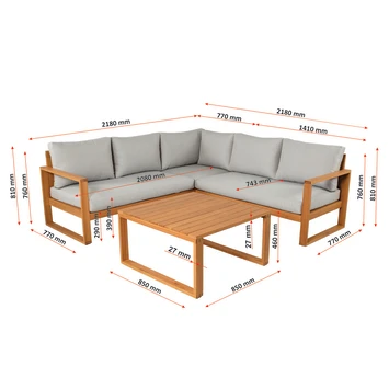 Loungeset Louis Eucalyptushout Loungeset Louis Eucalyptushout -Buiten Tuin 123 2501