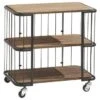 Trolley Monza Zwart Staal/Hout 76x80x45 Cm -Buiten Tuin 123 2510