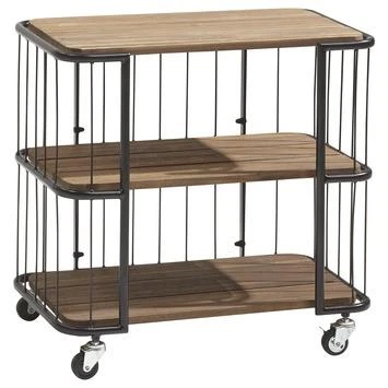 Trolley Monza Zwart Staal/Hout 76x80x45 cm Trolley Monza Zwart Staal/Hout 76x80x45 Cm -Buiten Tuin 123 2510