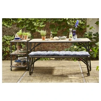 Trolley Monza Zwart Staal/Hout 76x80x45 cm Trolley Monza Zwart Staal/Hout 76x80x45 Cm -Buiten Tuin 123 2512