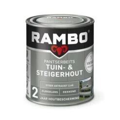 Rambo Vintage Pantserbeits Tuin- En Steigerhout Dekkend Stoer Antraciet Zijdeglans 750 Ml 4 Rambo Vintage Pantserbeits Tuin- En Steigerhout Dekkend Stoer Antraciet Zijdeglans 750 Ml -Buiten Tuin 123 2531