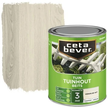 CetaBever Tuinhoutbeits transparant vergrijsd wit zijdeglans 750 ml CetaBever Tuinhoutbeits Transparant Vergrijsd Wit Zijdeglans 750 Ml -Buiten Tuin 123 2572