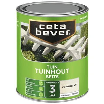 CetaBever Tuinhoutbeits transparant vergrijsd wit zijdeglans 750 ml CetaBever Tuinhoutbeits Transparant Vergrijsd Wit Zijdeglans 750 Ml -Buiten Tuin 123 2573
