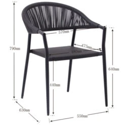 Stoel Lavandou Zwart 3 Stoel Lavandou Zwart -Buiten Tuin 123 2698