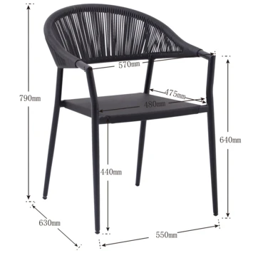 Stoel Lavandou Zwart Stoel Lavandou Zwart -Buiten Tuin 123 2698