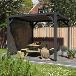 Pergola Silvano Zwart Inclusief Zijdoek 4 Pergola Silvano Zwart Inclusief Zijdoek -Buiten Tuin 123 275