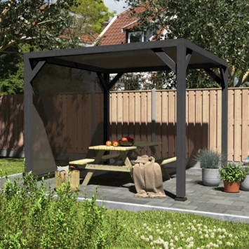 Pergola Silvano zwart inclusief zijdoek Pergola Silvano Zwart Inclusief Zijdoek -Buiten Tuin 123 275