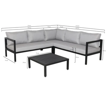 Loungeset Evora Antraciet Loungeset Evora Antraciet -Buiten Tuin 123 2891