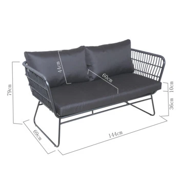 Loungebank Madrid Zwart Loungebank Madrid Zwart -Buiten Tuin 123 2938