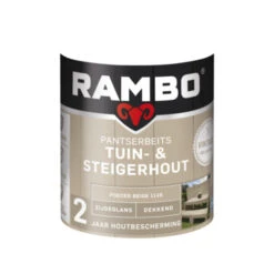 Rambo Vintage Pantserbeits Tuin- En Steigerhout Dekkend Poeder Beige Zijdeglans 750 Ml -Buiten Tuin 123 3066