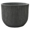 Pot Fiberclay Rond Donkergrijs Streep Ø43 H33 Cm