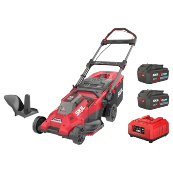 SKIL 20V grasmaaier 0140BA brushless 43cm + 2 accu's 4,0Ah + snellader SKIL 20V Grasmaaier 0140BA Brushless 43cm + 2 Accu's 4,0Ah + Snellader -Buiten Tuin 123 4468