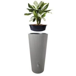 Garantia Regenton Met Plantenbak Grijs Kunststof 220 Liter -Buiten Tuin 123 602
