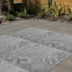 Keramische Terrastegel Kerastrada Cerajoy Mozaiek Grijs 60x60x3 Cm 6 Keramische Terrastegel Kerastrada Cerajoy Mozaiek Grijs 60x60x3 Cm -Buiten Tuin 123 848