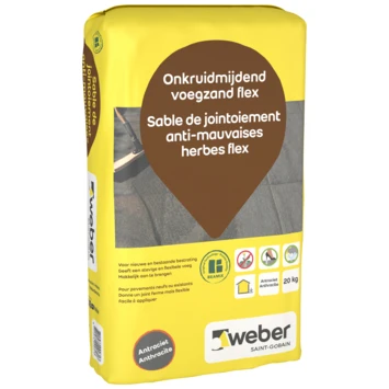 Weber Onkruidmijdend voegzand flex antraciet 20 kg Weber Onkruidmijdend Voegzand Flex Antraciet 20 Kg -Buiten Tuin 123 938